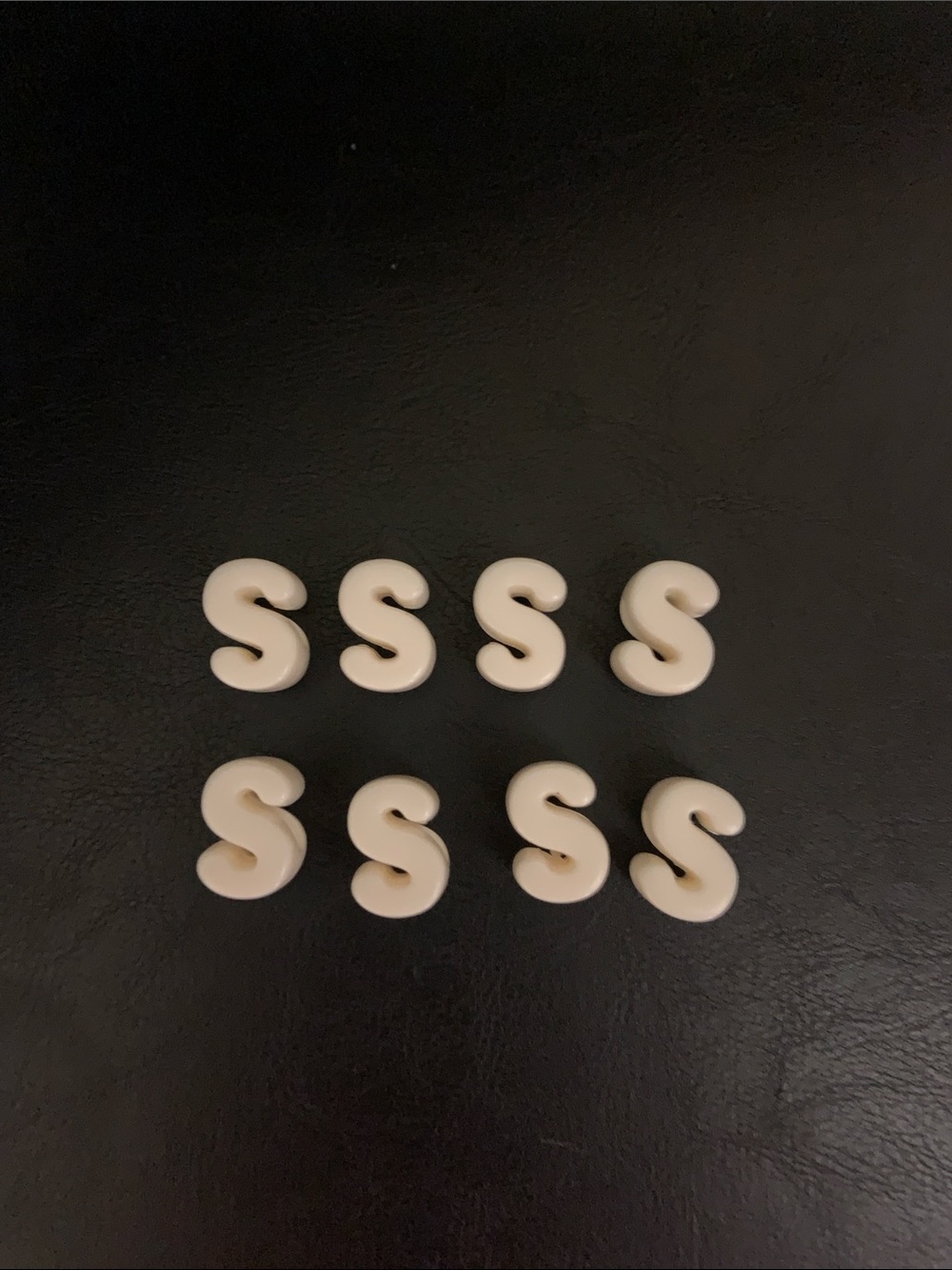 Ivory Letter S Alphabet Beads - Set of 8